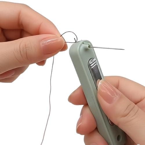 2-in-1 Needle Threader & Seam Ripper Tool for Hand Sewing and Machine Use, Easy Sewing Threader Tool with Sharp Seam Cutter, Durable 2 in 1 Needle Thread Accessory