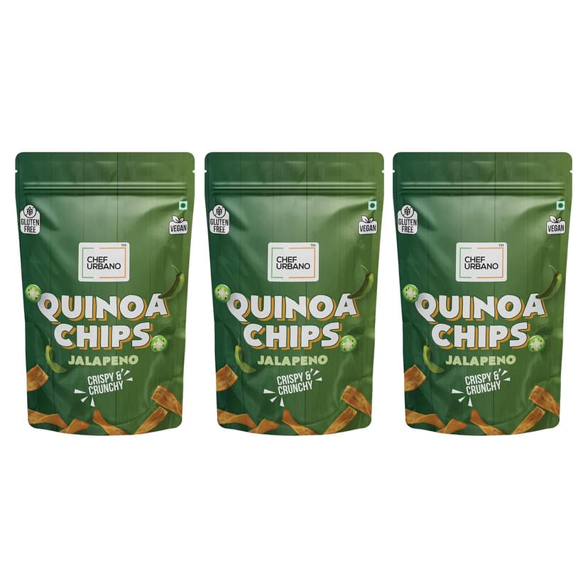 Chef Urbano Combo Chips Quinoa Jalapeno Pouch 85 Gms Pack Of 3