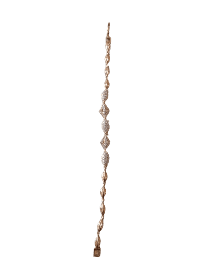 Gold Plated Tennis Bracelet with Round Cubic Zirconia Stones