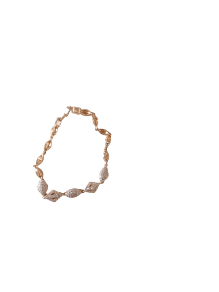Gold Plated Tennis Bracelet with Round Cubic Zirconia Stones view 2