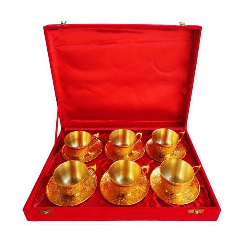 Brass Decorative 6 Pieces Tea Cup Set (BMAS102 B) view 4