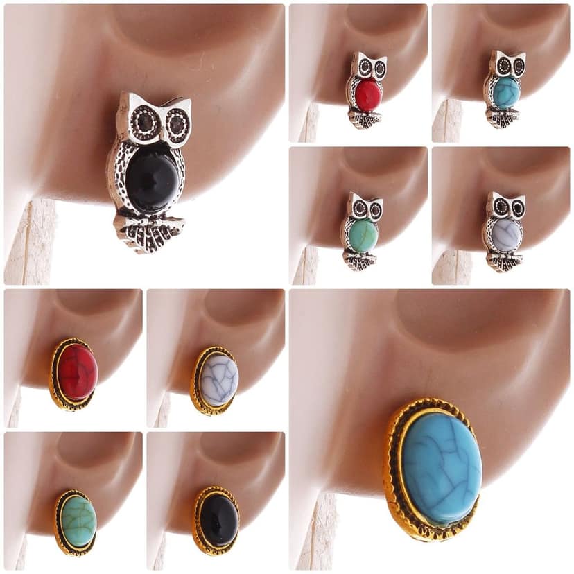 Lucky Jewellery Designer Oxidised Plating Tops Combo Pack Of 10 For Girls & Women