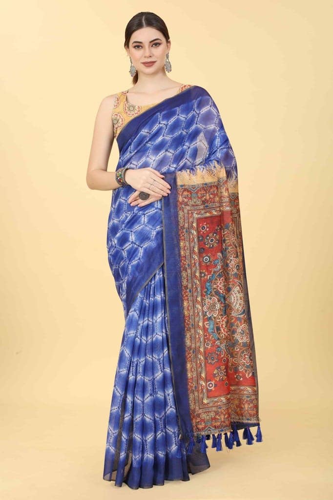 Women's Kalamkari Digital Printed Saree