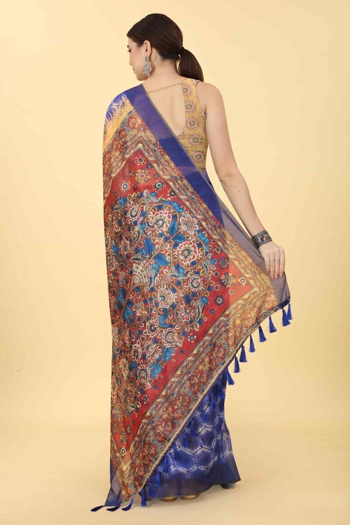 Women's Kalamkari Digital Printed Saree view 3