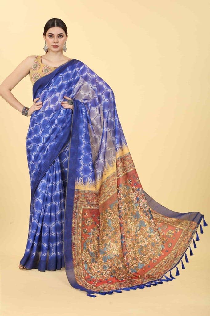 Women's Kalamkari Digital Printed Saree view 4