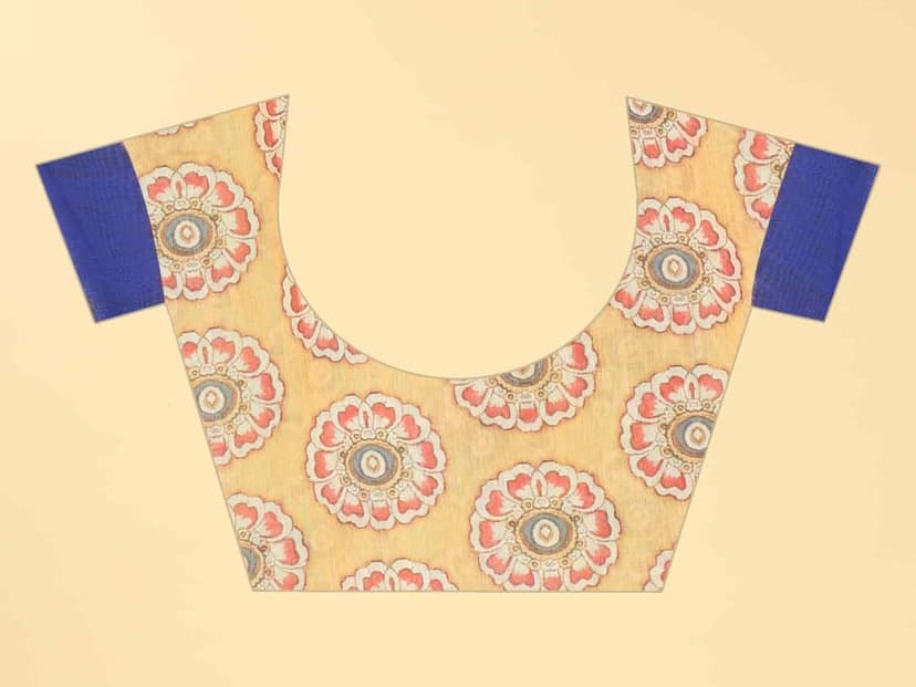 Women's Kalamkari Digital Printed Saree view 5