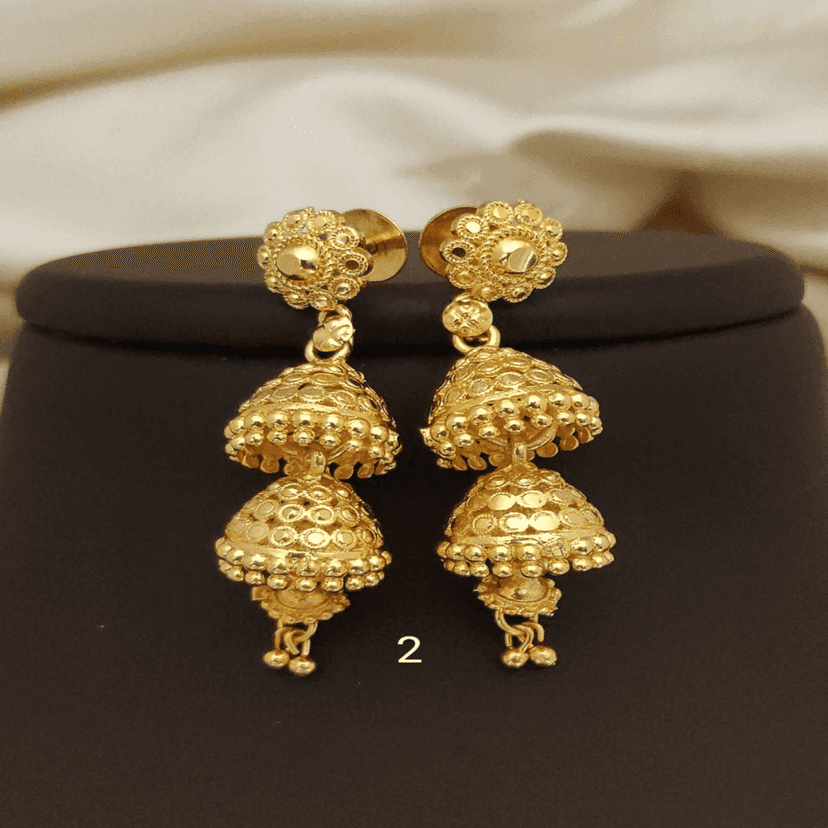 New Gold Plated Dhaga mangalsutra For Women's (RK_DM-3) & Earrings Jhumkhas Gold Jhumka Charming Women's and Girls (RK_JE-2) (COMBO PACK OF 1 PIC & 1 PAIRS) view 3