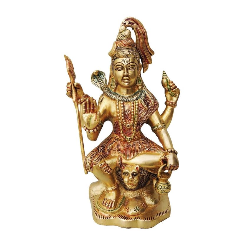 Brass Shiv Ji Statue - Religious Home Decor, Height : 9 Inch (BSMAS831 A) view 3