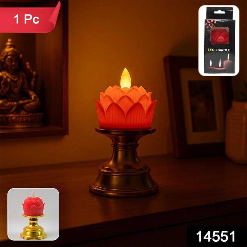 Lotus LED Flameless Candle – Elegant Decorative Flameless Light view 3