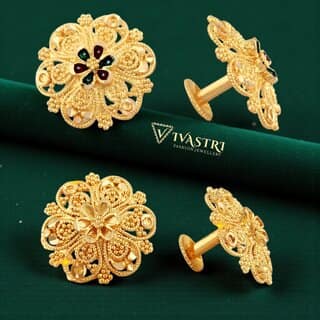 Vivastri Premium Gold Plated Alloy Stud Earrings Combo for Women & Girls Pack of 2