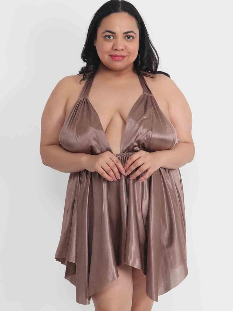 Klamotten Women's Plus Size Sexy Black Babydoll Dress for Honeymoon BB36Bm view 3