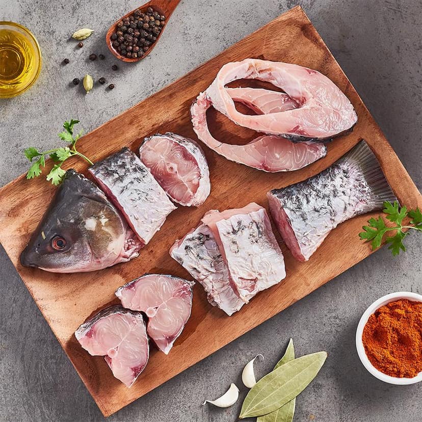 Rohu - Bengali Cut with Head - (700gms to 750gms Pack)