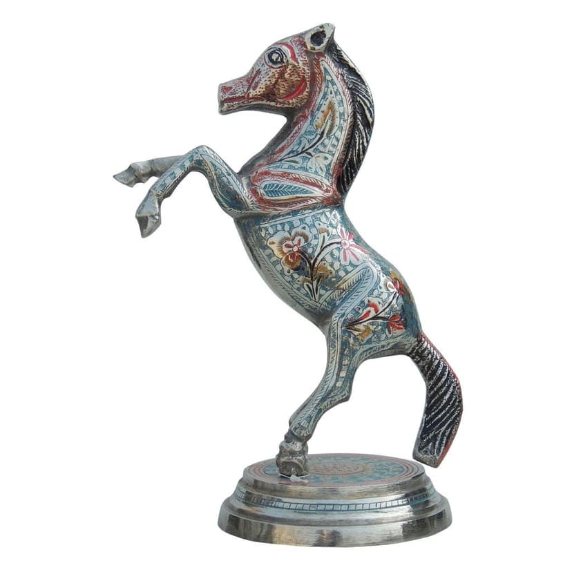 Decorative Jumping Horse Brass Statue For Positive Energy & Success, Height : 11.5 Inch (ANMAS030 B) view 4