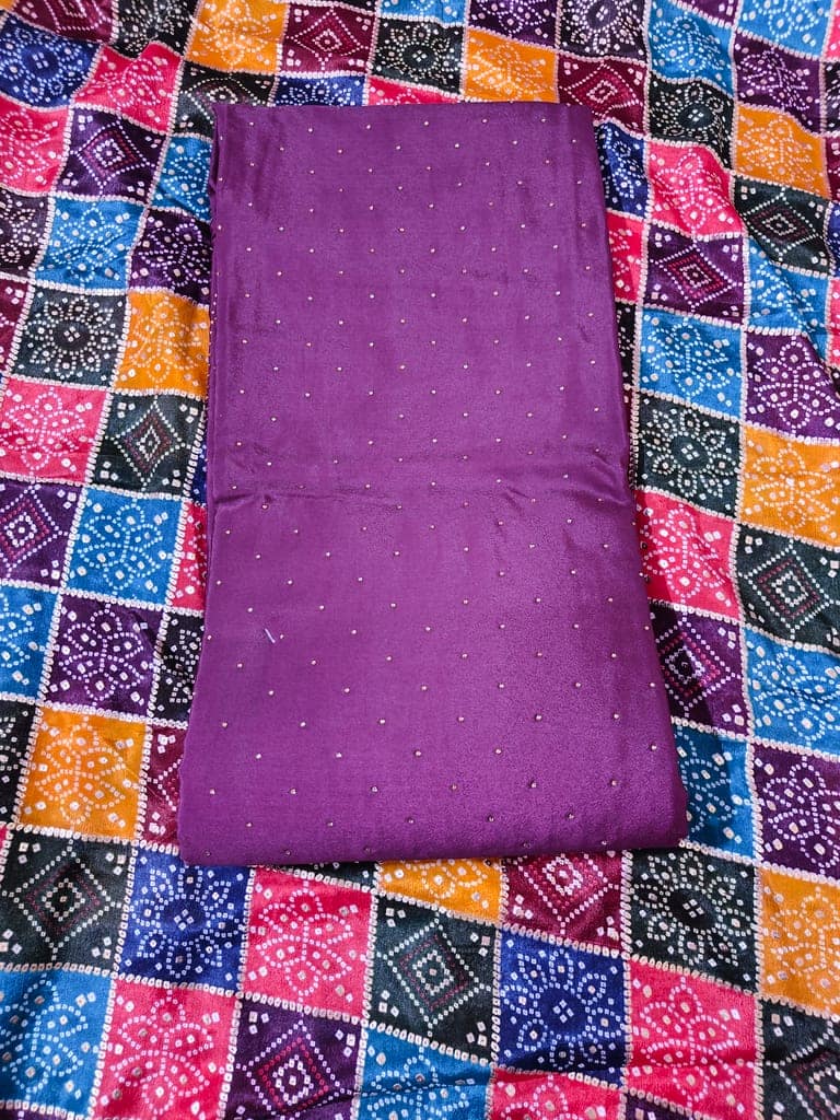 Women's Crepe Silk Dress Material (Unstitched Salwar Suit) view 2