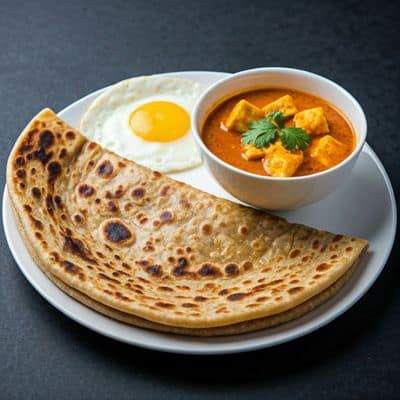 Paratha With Panner Curry, Egg (1 no)