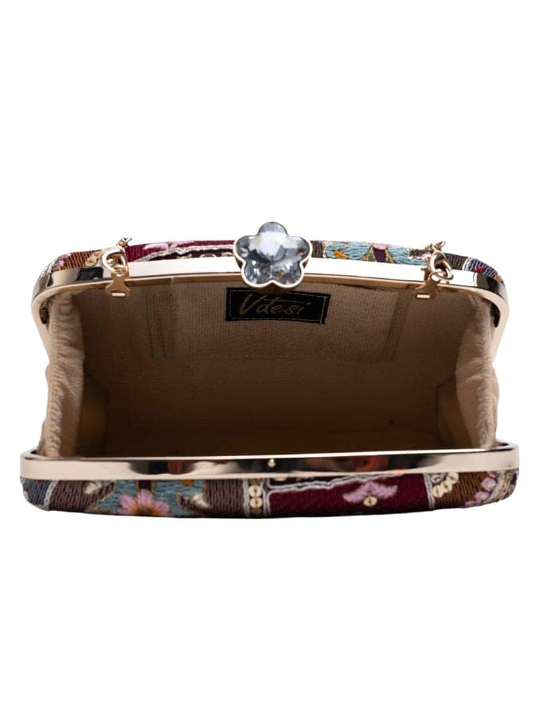 Vdesi Peacock Multicolor Clutch view 3