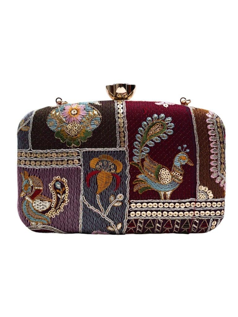 Vdesi Peacock Multicolor Clutch view 5