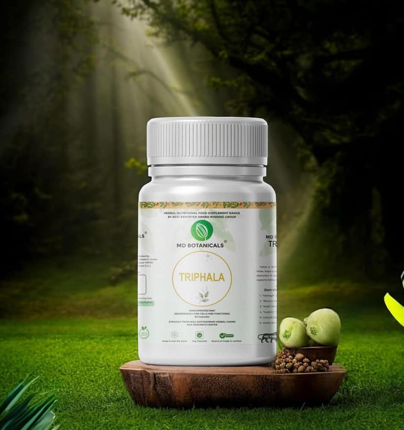 MD Botanicals Triphala Capsules (60 Caps, 500mg each)Natural Colon Cleanser & Gut Health Booster