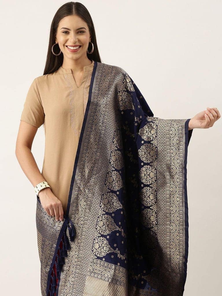 Women's Fancy Woven Banarasi Silk Dupatta view 2
