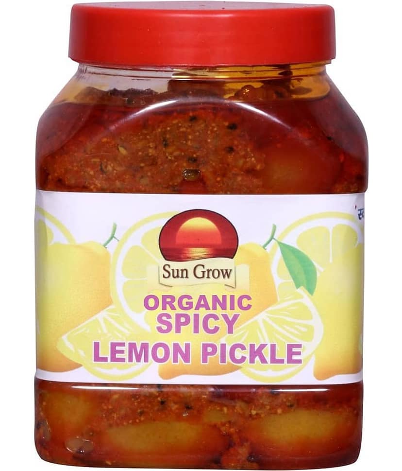 Sun Grow Homemade Organic Handmade Spicy Lemon Pickle | Nimbu Ka Achar Pickle 1 kg