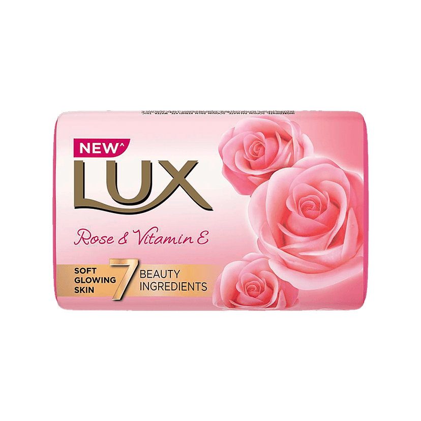 Lux Rose & Vitamin E Soap Bar, For Soft Glowing Skin with 7 Beauty Ingredients, 150 g Carton view 2