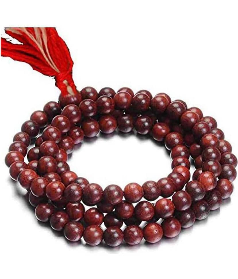 Kesar Zems Red Chandan/Sandalwood Mala 108+1 For japa & wearing