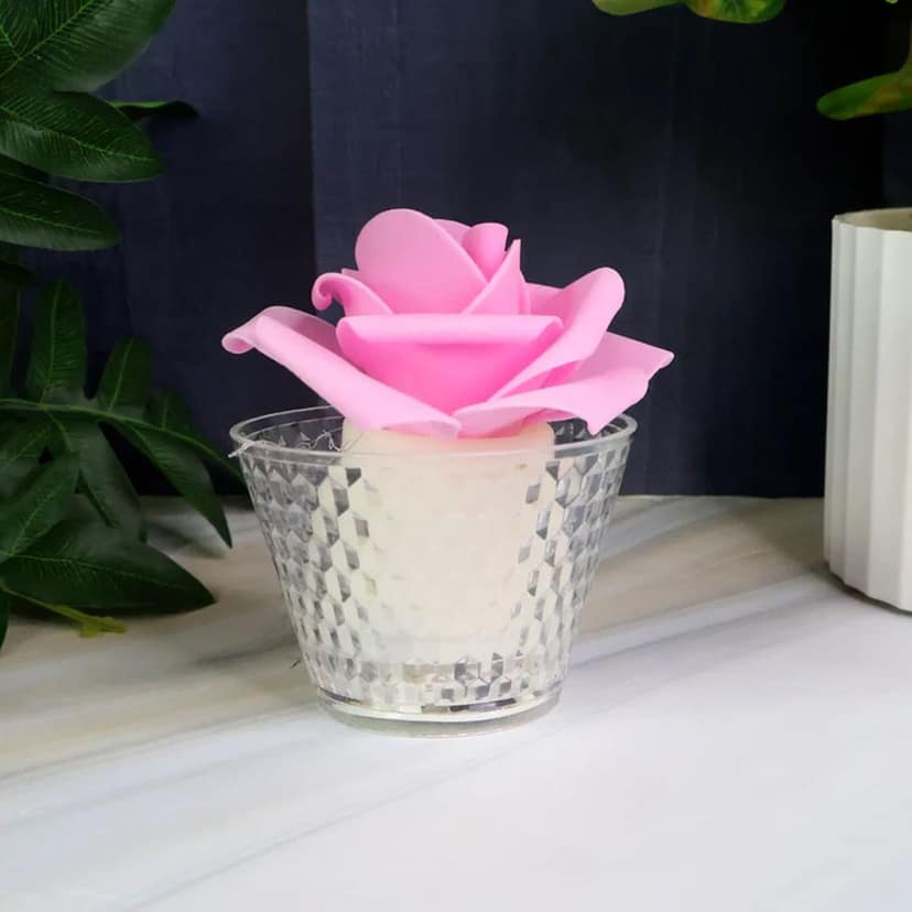 LED Rose Flower Flameless Tealight Candle Set – Elegant & Safe Décor view 3