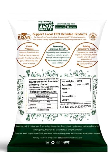 FPO Kisan Naturals Pure Makka Atta | Everyday Maize Flour view 2