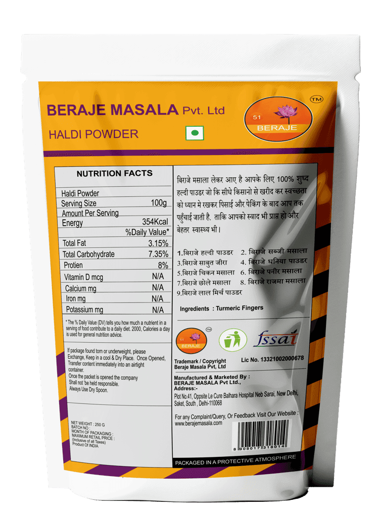 Beraje Masala Organic Turmeric Powder 100g, Haldi Powder view 2