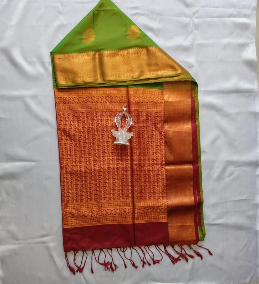 Vastrakala Style Wedding Soft Silk Saree with Blouse view 3
