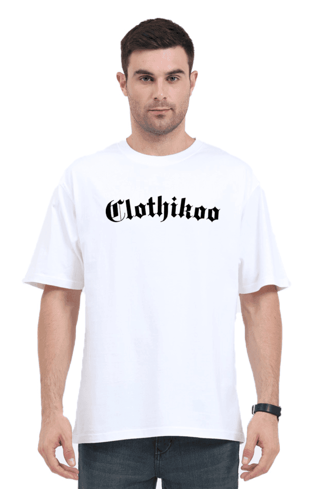 Clothikoo Classic Oversized T-Shirt (White Colour, 240 GSM)