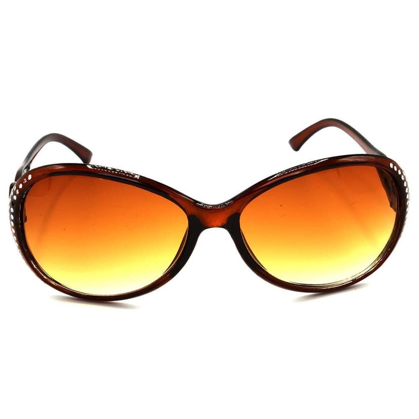 Hrinkar Brown Round Sunglasses Brands Silver Frame Goggles for Women - HRS326-BWN view 2