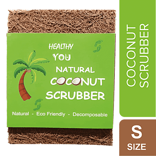 HEALTHY YOU Coconut Kitchen Scrubbers - Natural, Eco Friendly & De-Composable, Small Size, 1 pc