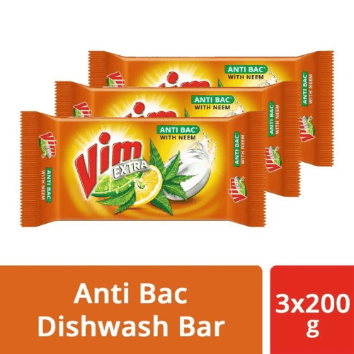 Vim Dishwash Bar Anti Bacteria 3 x 200g