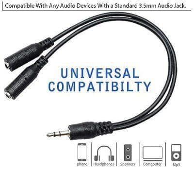 3.5mm Aux Jack 1 Male to 2 Female Stereo Headphone Earphone Jack Y Splitter Audio Jack Adapter Cable view 4