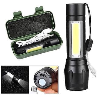 Metal High quality LED Flashlight ,Super Bright ,Waterproof 3 Light Modes 122 6 hrs Torch Emergency Light(Black) view 2