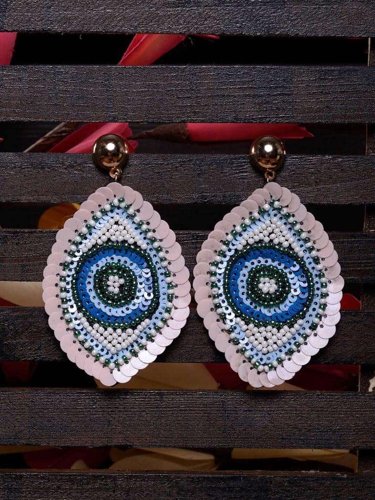 Blue & White Contemporary Dangler Earrings view 5