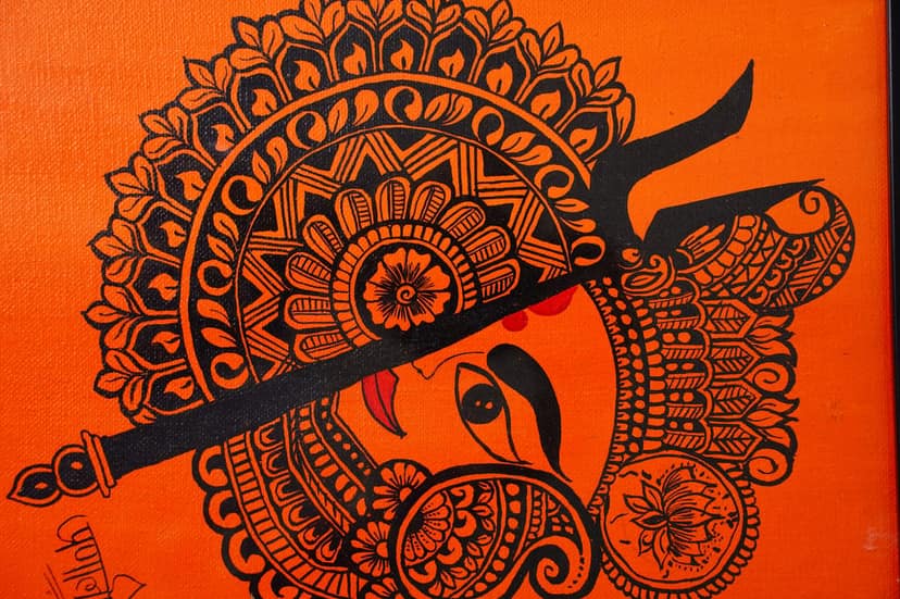 Maa Durga Mandala Art painting frame view 2