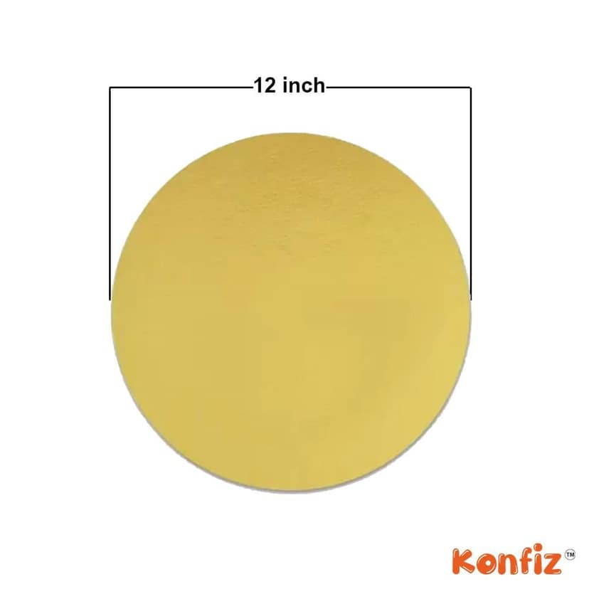 Cake Base Round Circle Cardboard Round 12 Inch Golden/White Normal Round Base, 20 Pcs view 2
