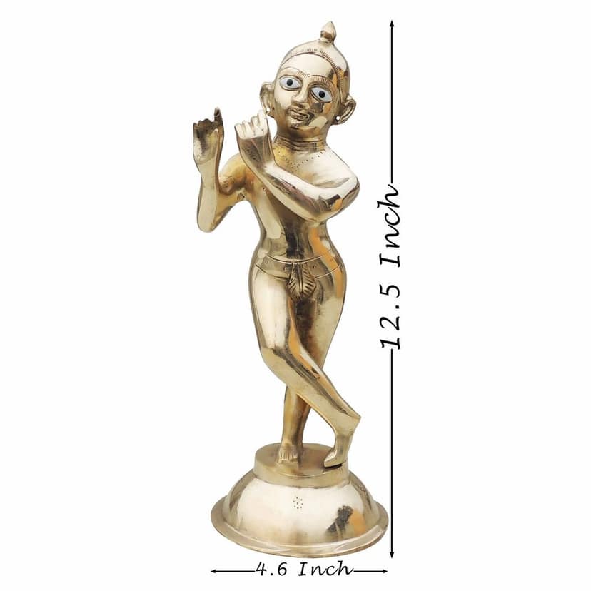 Brass Showpiece Krishna Thakur Ji Jugal Jodi Statue (BSMAS1584 K) view 2
