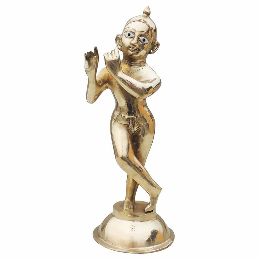 Brass Showpiece Krishna Thakur Ji Jugal Jodi Statue (BSMAS1584 K) view 3