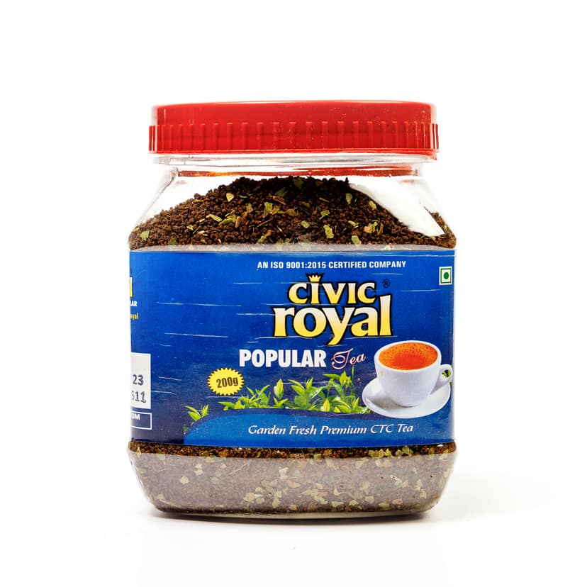 Civic Royal Popular CTC Tea Jar (200g) | Budget Friendly Daily Brew | Economical Chai