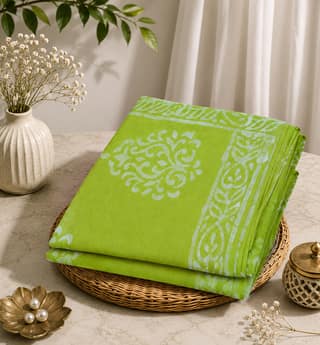 Handcrafted Batik Block Print Cotton Saree