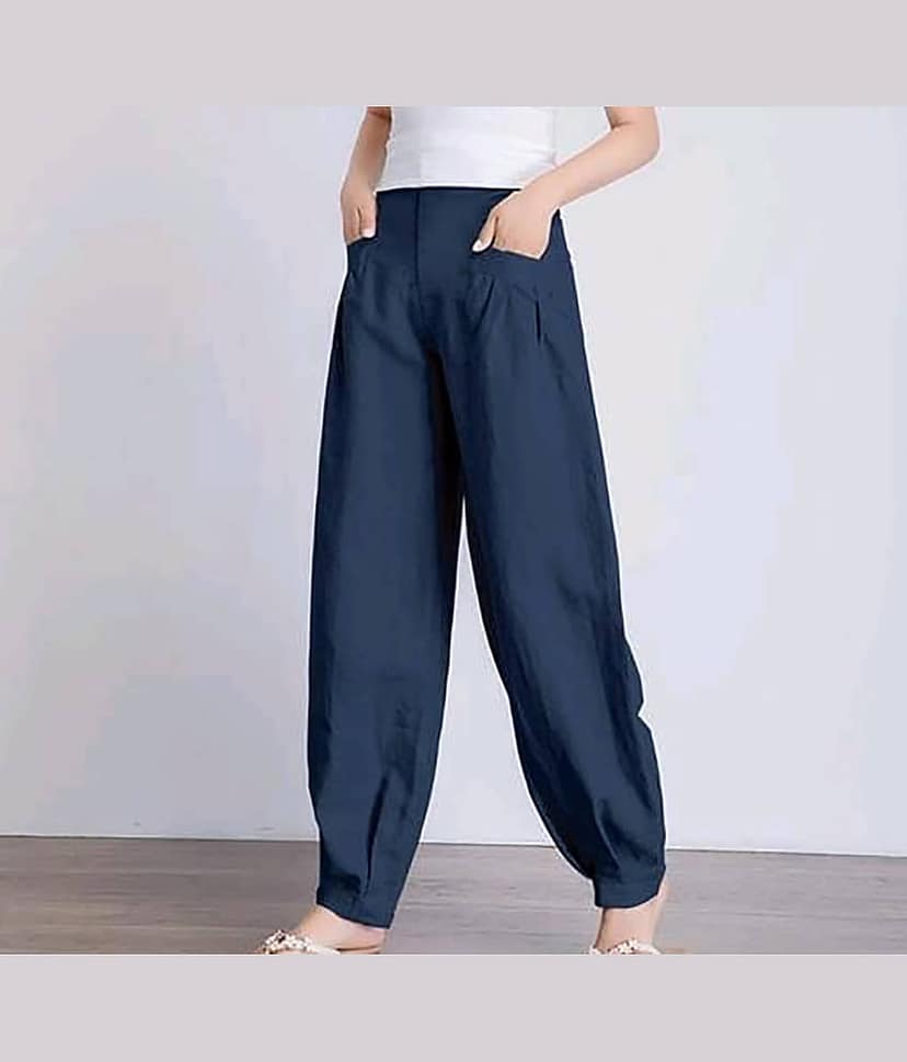 OuterWear Pack of 1 Cotton Blend Regular Women's Casual Pants ( Beige )