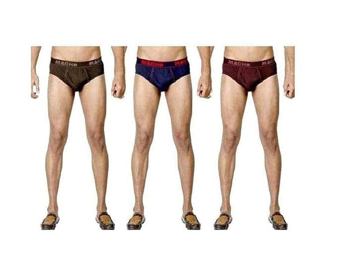 Macho Smart Cut Mens Cotton Brief Multicolor, Pack of 3 view 2