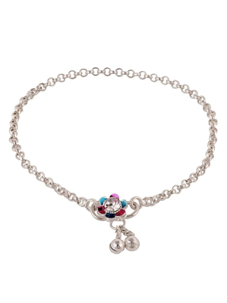 Silver Toned AD studded Ethnic Bridal Anklet Anklet view 3