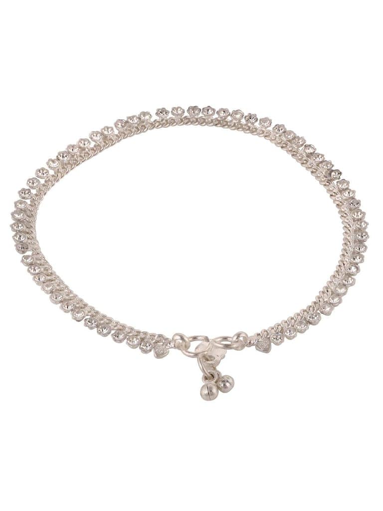 Silver Toned AD studded Ethnic Bridal Anklet Anklet view 4