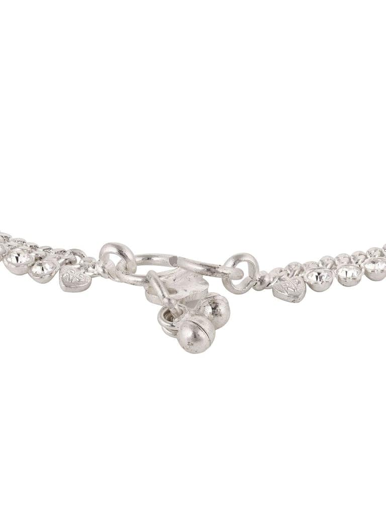 Silver Toned AD studded Ethnic Bridal Anklet Anklet view 5