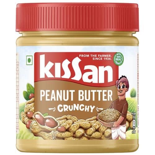Kissan Peanut Butter Crunchy - 25% Protein, India’s Finest Quality Peanuts, 350 gm