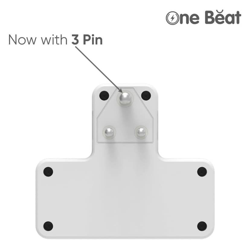 One Beat Cordless Extension Board, Multi Plug with 2 Sockets - Flex Board with Safety Shutter Protection (2 Socket Wall)… view 4